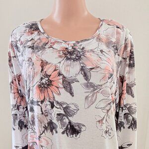 Alfred Dunner Women’s Boardroom 2019 Long Sleeve Floral Blouse Size Large NWT
